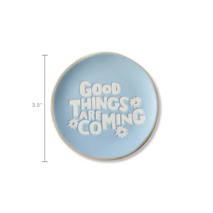 Stoneware Round Small Tray - Good Things