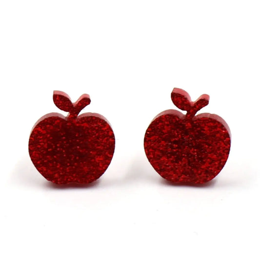 Teacher Earrings - Red Apple Studs