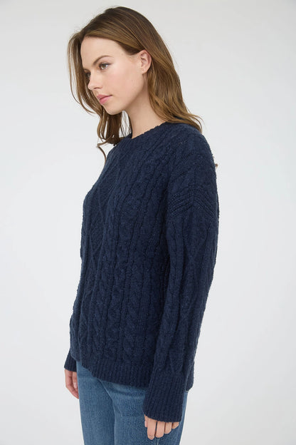Cozy Cable Knit Sweater {Navy}