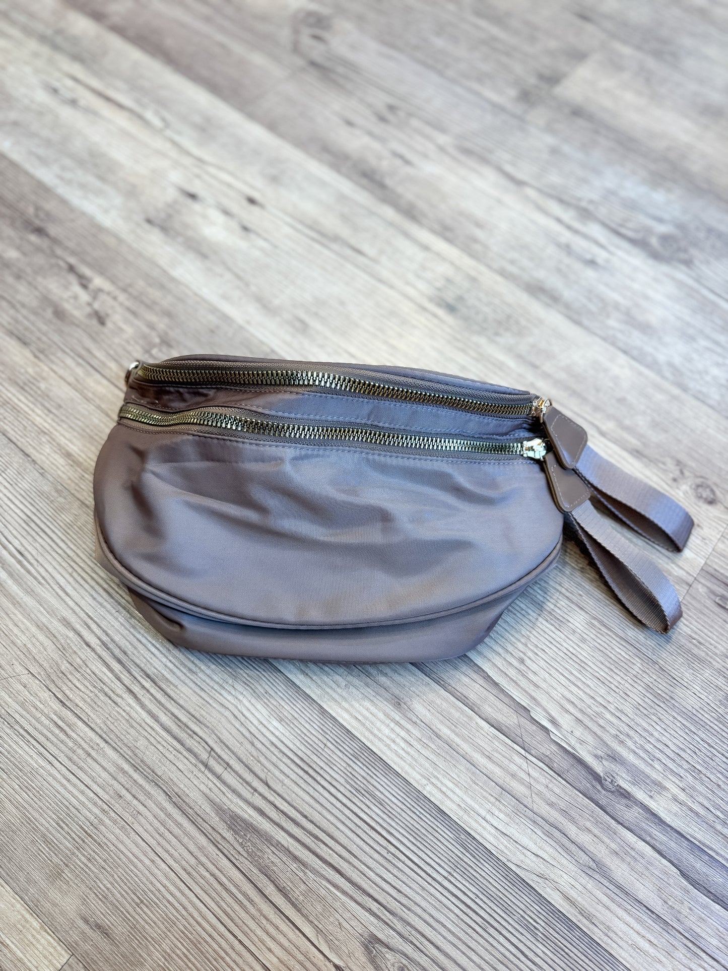 Nylon Double Zip Bag - Mocha *TRENDING*