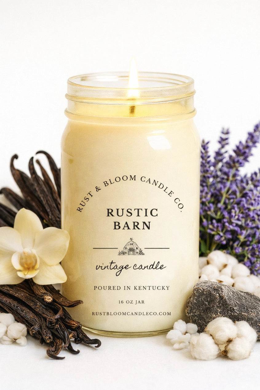 FINAL SALE - Rust & Bloom: Rustic Barn 16 oz Candle