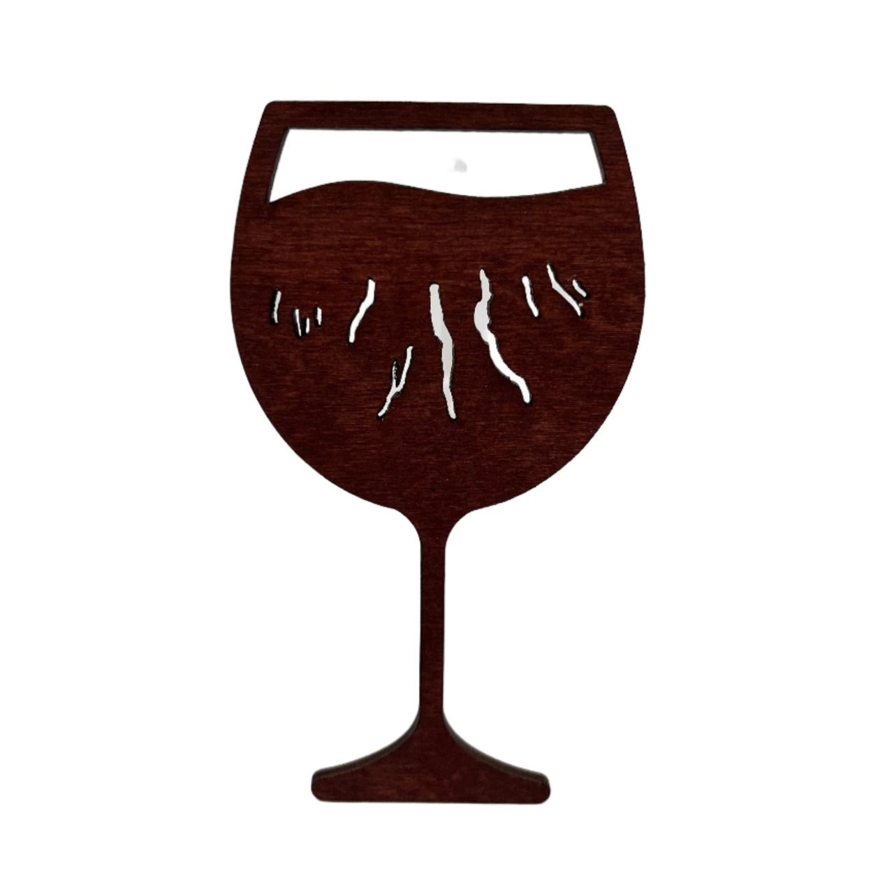 Finger Lakes Ornament - Wooden Wineglass