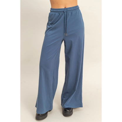 Dusty Navy Wide Leg Pants