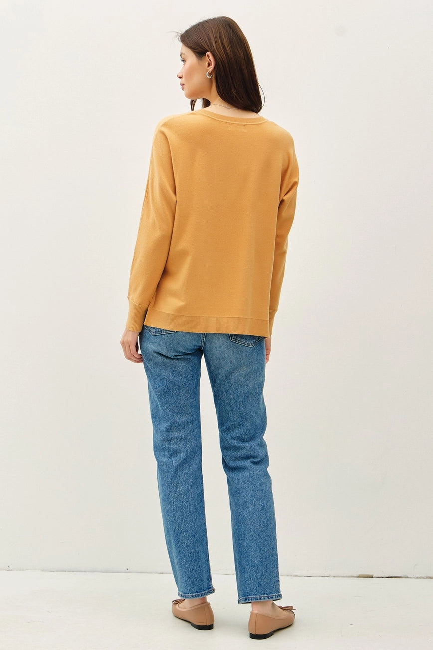 Soft Classic Cut Basic Sweater {Mustard}