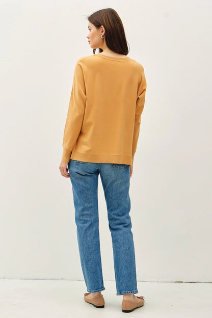 Soft Classic Cut Basic Sweater {Mustard}