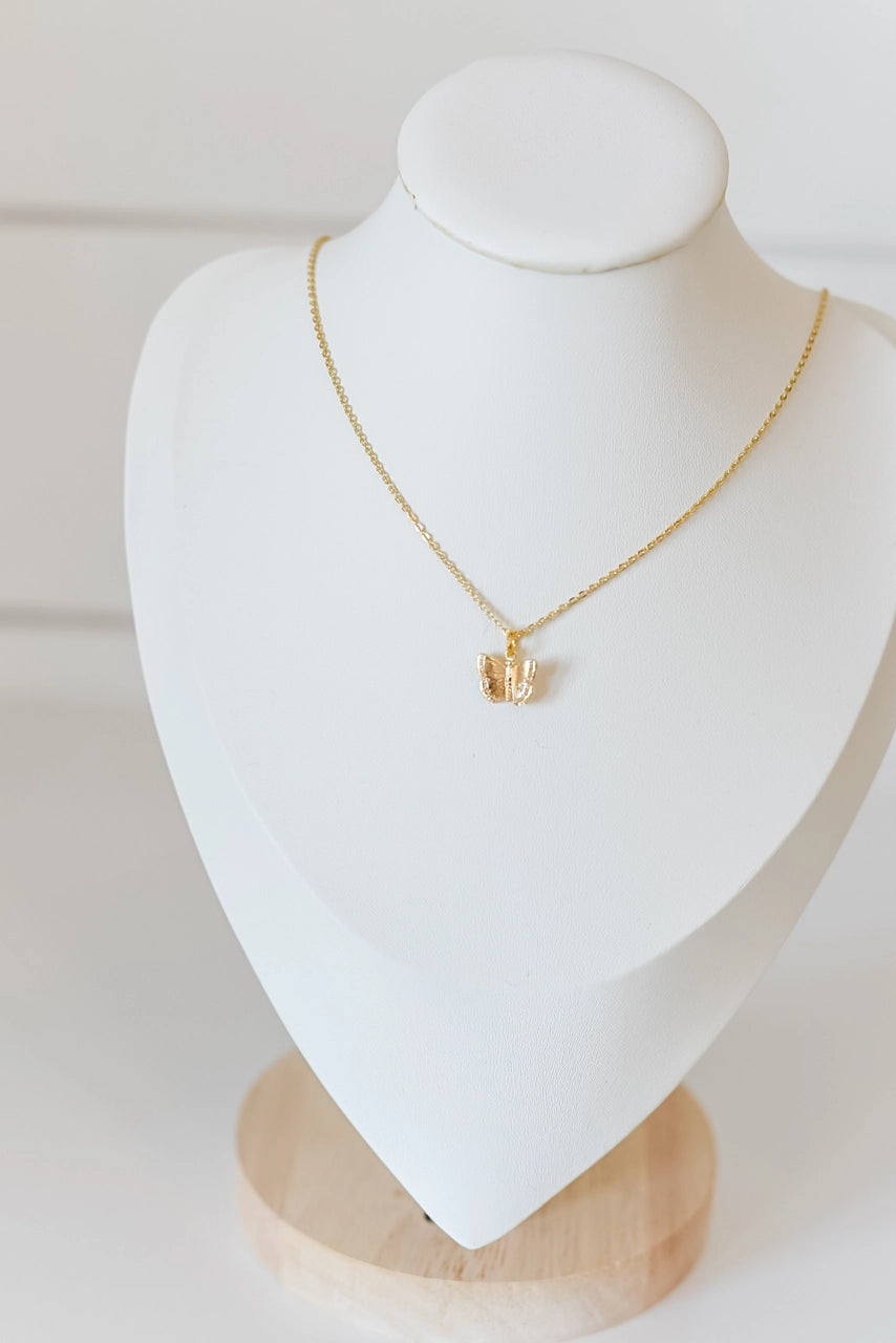 The Gabrielle Dainty Butterfly Necklace 18k Gold Plated