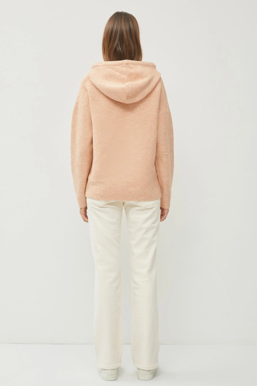 Ribbed Hooded Sweater