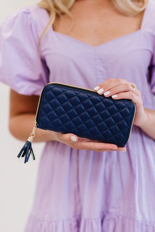 Zara Quilted Wallet {Blue}