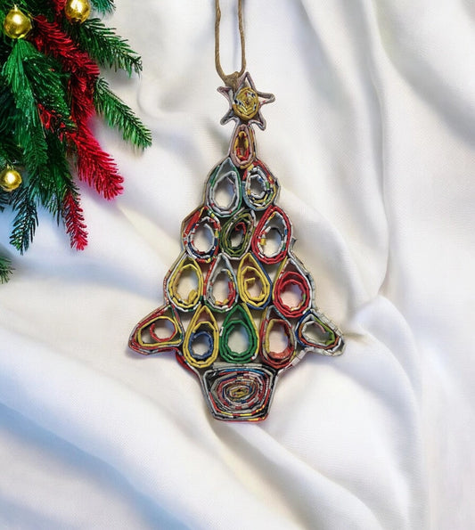 Holiday Ornament - Christmas Tree Recycled Paper
