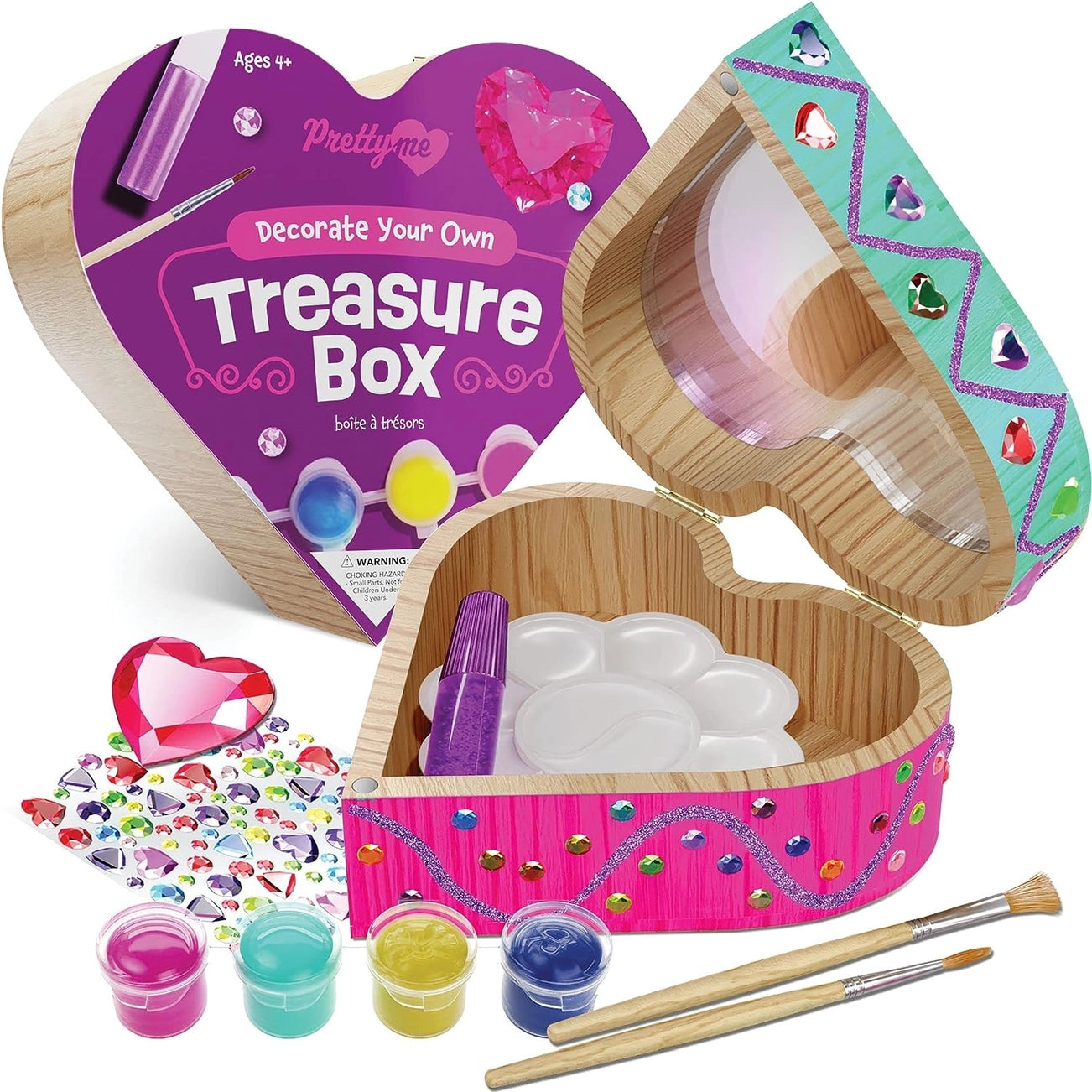 Paint Your Own Wooden Treasure Box - Heart