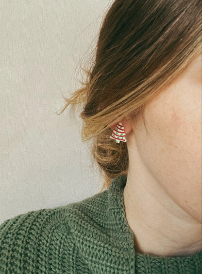 Holiday Earrings - Christmas Cake Studs