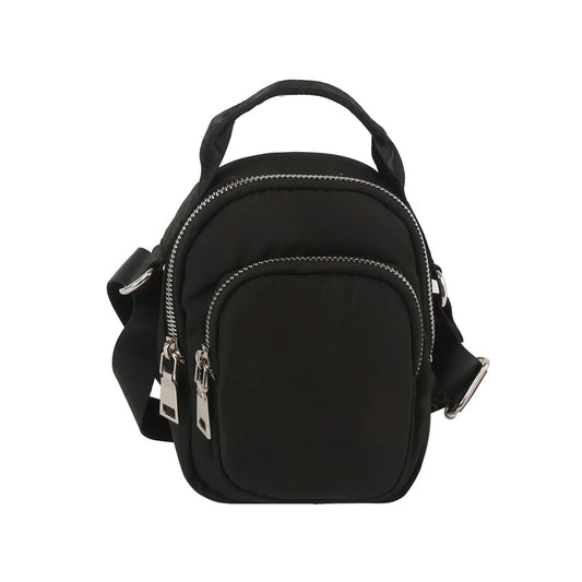 Nylon Mini Crossbody Bag {Black}