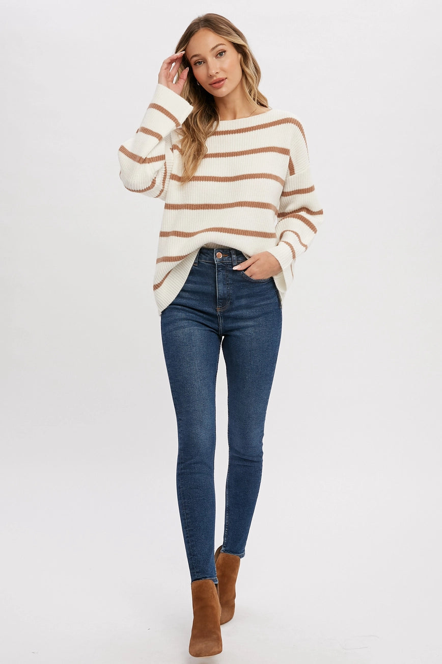 Stripe Ribbed Pullover