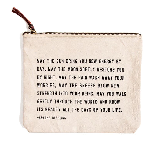 Canvas Zip Bag: May the Sun Bring You (Apache Blessing)