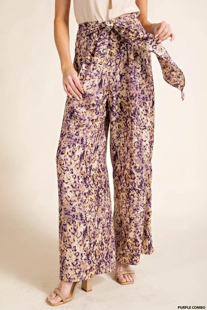 Wide Leg Pants with Front Tie