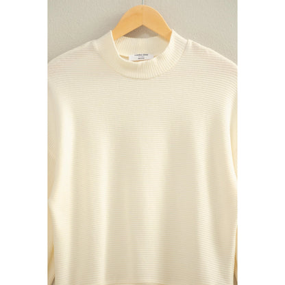 Black Friday Doorbuster - Ribbed Balloon Sleeve Top (Cream)