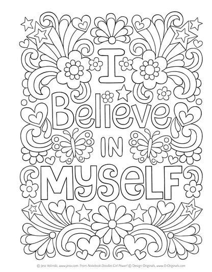 Notebook Doodles - Girl Power! - Coloring Book For Tweens