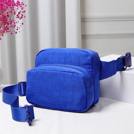 Solid Double Zipper Fanny Pack {Royal Blue}