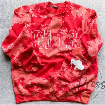 Buffalo Bills - Bills Bleach Splatter Sweatshirt {Red}