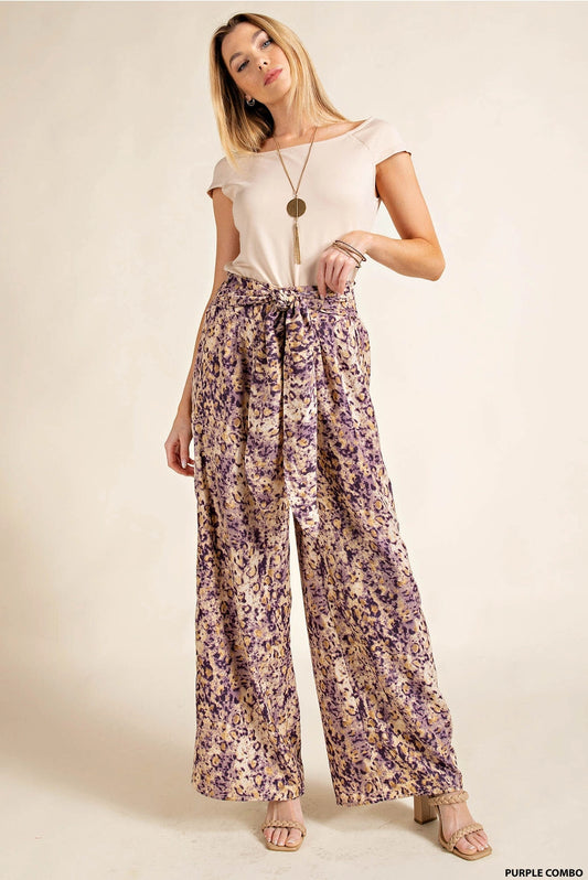 Wide Leg Pants with Front Tie