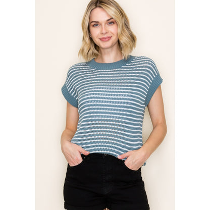 Short Sleeve Knit Sweater