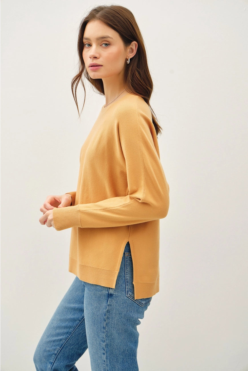 Soft Classic Cut Basic Sweater {Mustard}