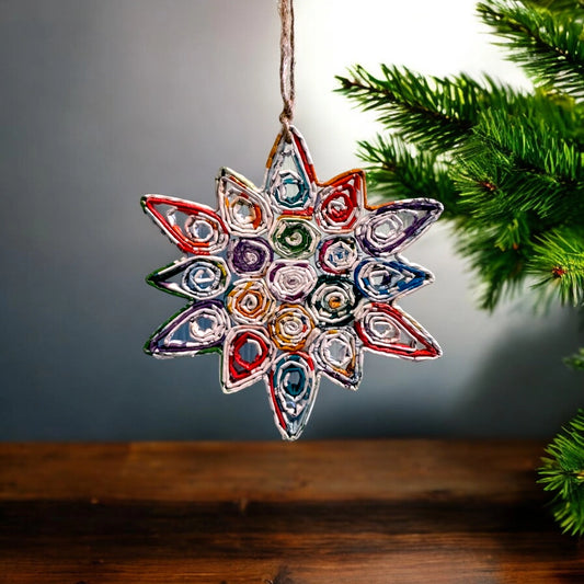 Holiday Ornament - Snowflake Recycled Paper