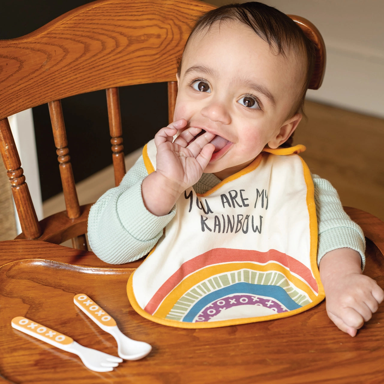 You Are My Rainbow Bib Set