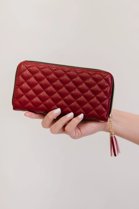 Zara Quilted Wallet {Red}