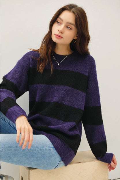 Oversized Horizontal Striped Sweater