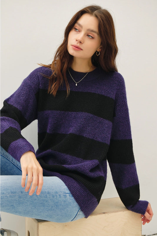 Oversized Horizontal Striped Sweater