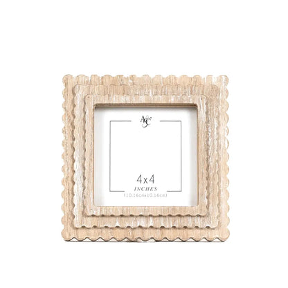Wood Scallop Frame {6x6} - Natural
