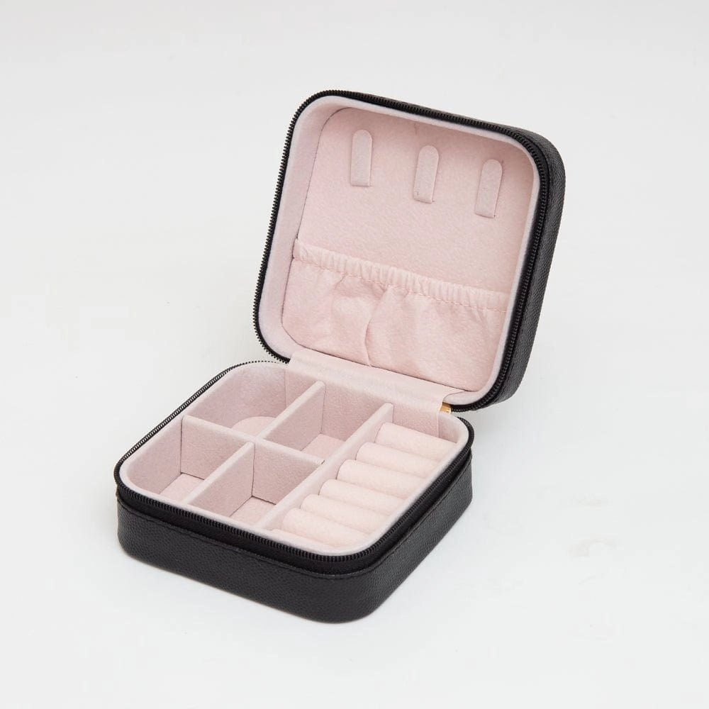 Quilted Zip Around Square Jewelry Box