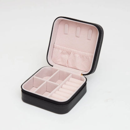 Quilted Zip Around Square Jewelry Box