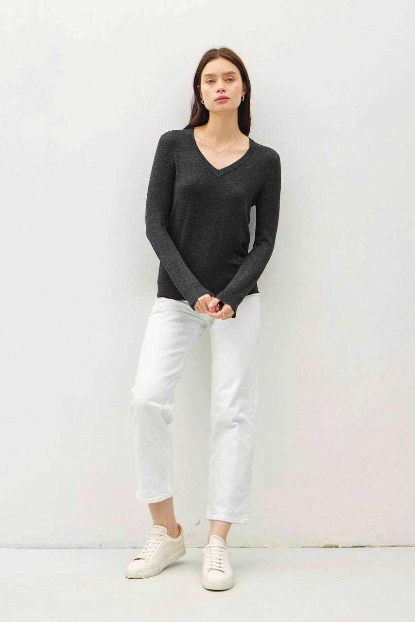 Classic V-Neck Solid Sweater