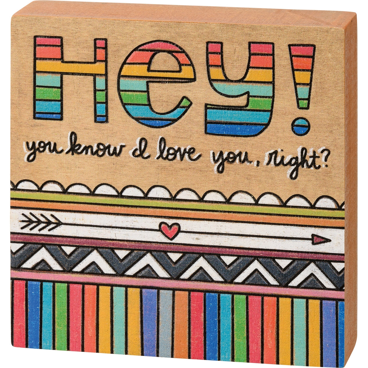 FINAL SALE - Block Sign - Hey! You Know I Love You, Right?