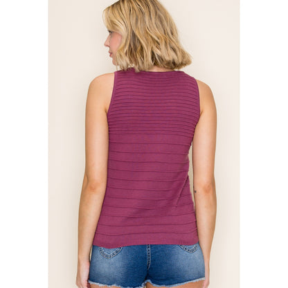 Textured Striped Sweater Tank