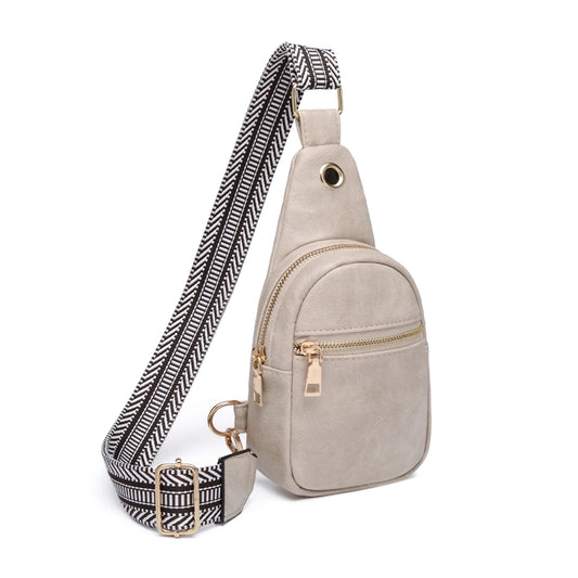 The Palmer | Sling Bag with Zipper Pocket {Taupe}