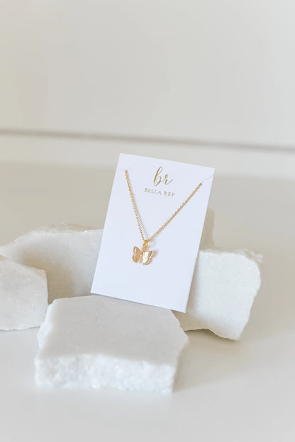 The Gabrielle Dainty Butterfly Necklace 18k Gold Plated