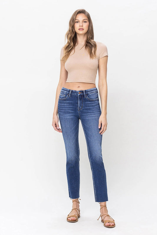 High Rise Slim Straight Jeans