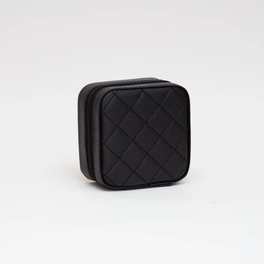 Quilted Zip Around Square Jewelry Box