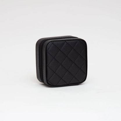 Quilted Zip Around Square Jewelry Box
