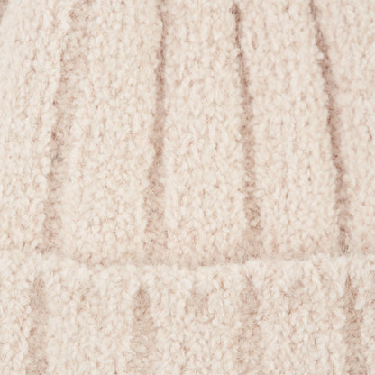 Ribbed Knit Beanie - Beige