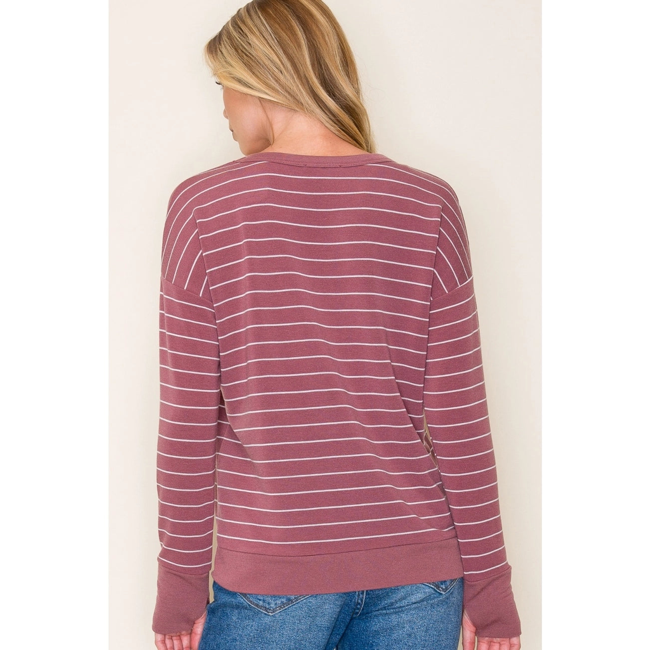 Striped Round Neck Knit Top