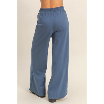 Dusty Navy Wide Leg Pants
