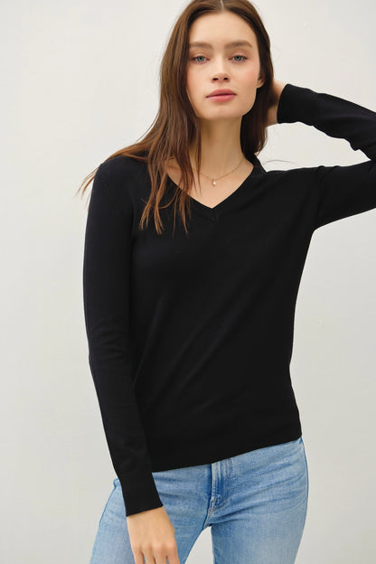 Classic V-Neck Solid Sweater
