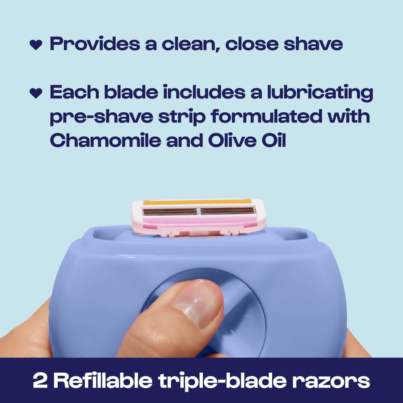 All-in-One Razor - Portable On-The-Go Razor (Periwinkle)