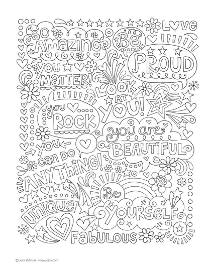 Notebook Doodles - Go Girl! - Coloring For Tweens