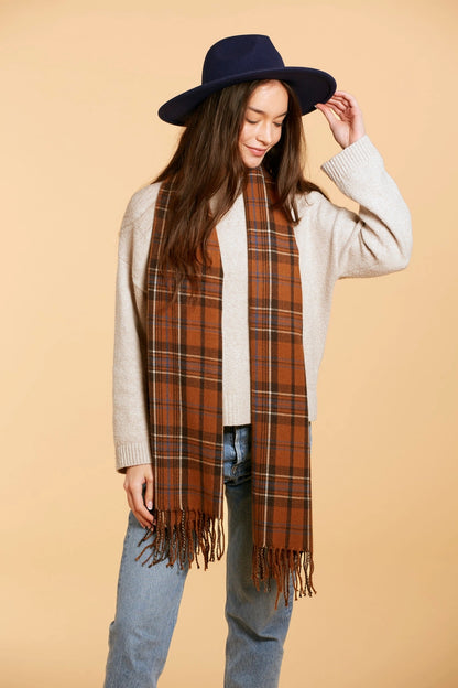 Taylor Plaid Scarf - Brown