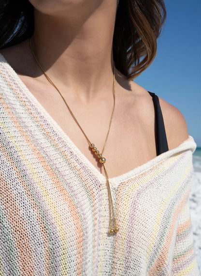 Hazel Necklace | Gold Ball Charm | 18k Gold Plated